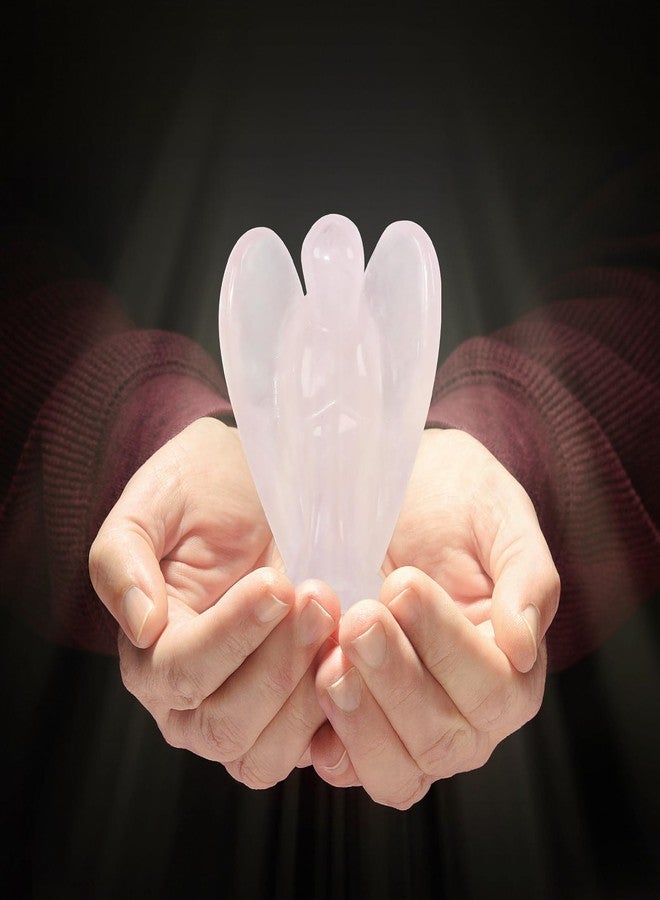 Clearain Small Guardian Angel Prayer Figurines Statue, Pink Rose Quartz Crystals and Healing Stones Angels Sympathy for loss of loved one, Grief Gifts for Women, Faith Based Spiritual Gift for Cancer Comfort - Image 4